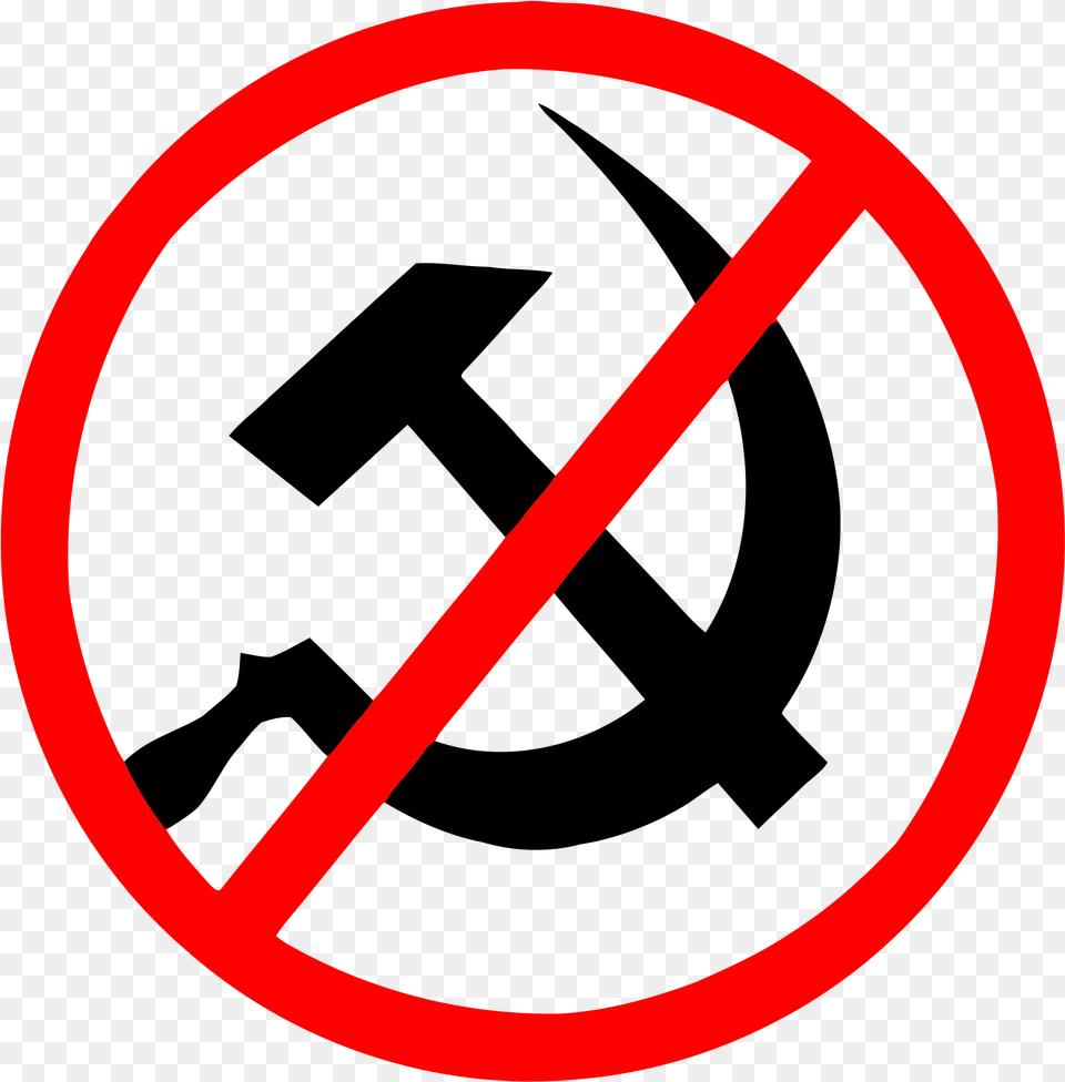 Aacl Hammer And Sickle Crossed Out, Sign, Symbol, Road Sign Free Png Download