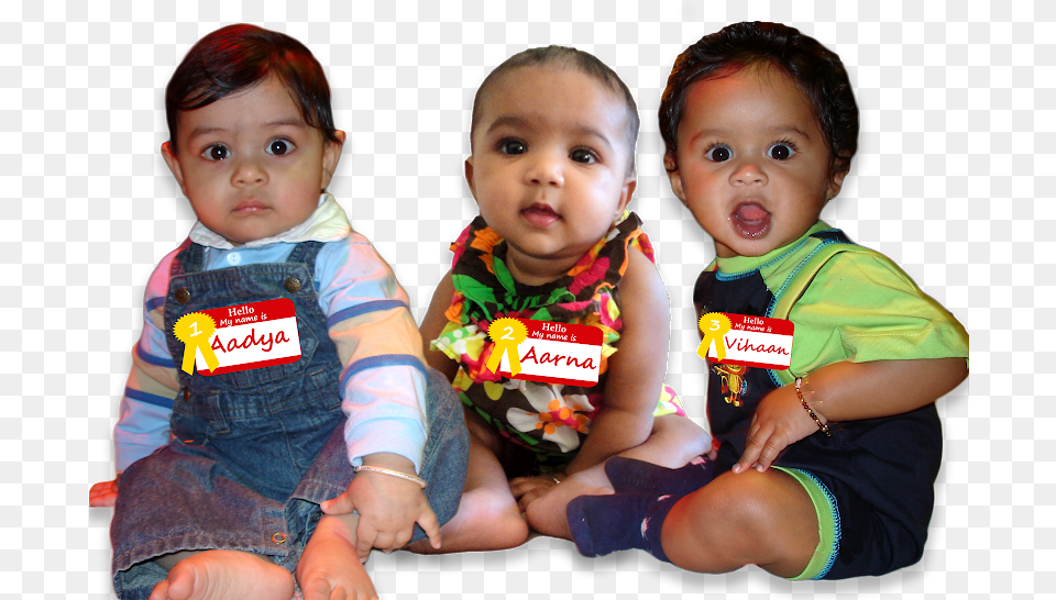 Aadya Aarna And Vihaan Are Most Popular Indian Baby, Hand, Body Part, Clothing, Person Png