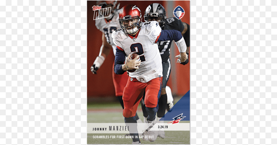 Aaf Topps Now Card Johnny Manziel Card, Person, People, Helmet, American Football Free Png Download