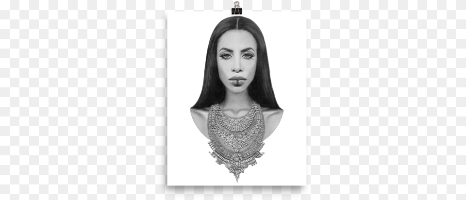 Aaliyah Reimagined Print Picture Frame, Accessories, Necklace, Jewelry, Art Free Png