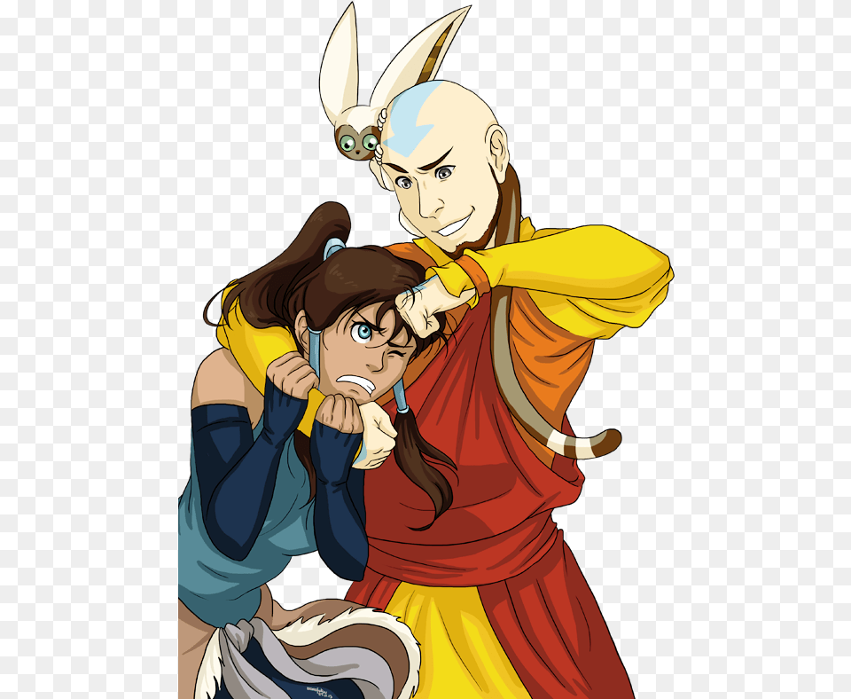 Aang Holding Korra Ynb625 Korra And Aang, Book, Comics, Publication, Adult Free Transparent Png