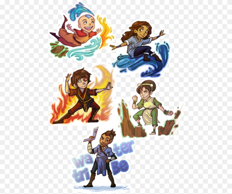 Aang Katara Zuko Sokka Avatar Avatar The Legend Of Aang Chibi, Book, Comics, Publication, Baby Free Png Download