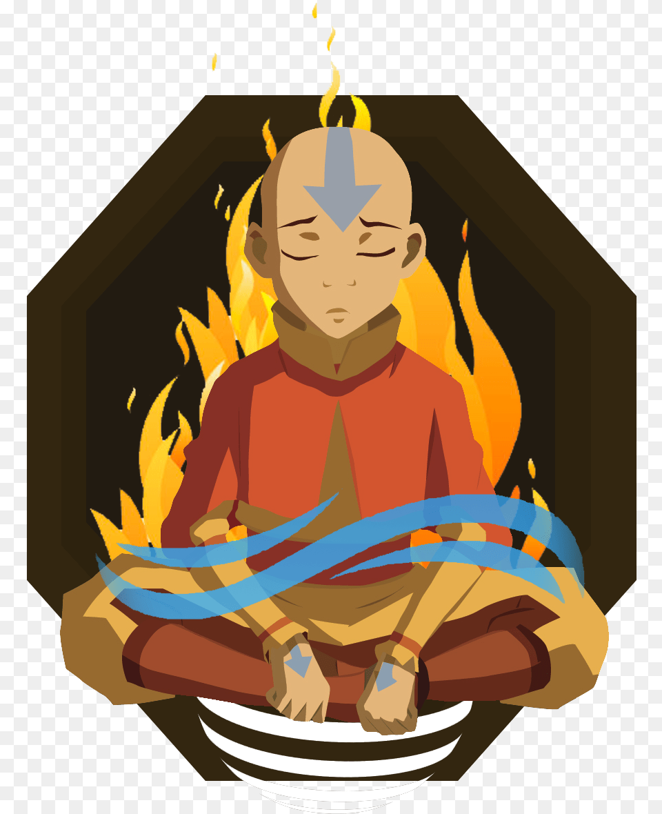 Aang The Avatar Illustration, Person, Monk, Face, Head Free Png Download
