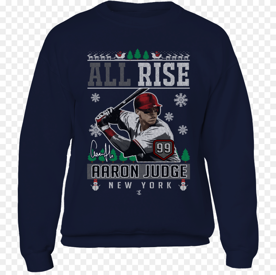 Aaron Judge Funny Christmas Sweater Designs, Clothing, Knitwear, Long Sleeve, Sweatshirt Free Transparent Png