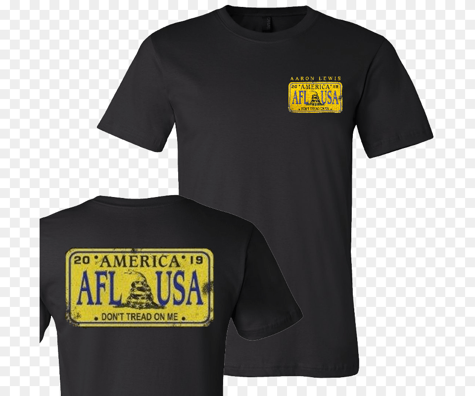 Aaron Lewis 2019 License Plate Black Tee Active Shirt, Clothing, T-shirt Free Transparent Png