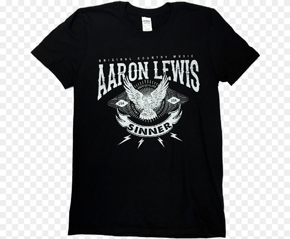 Aaron Lewis Black Tee Original Country Music Lamb Of God 2018 Tour Shirt, Clothing, T-shirt Png