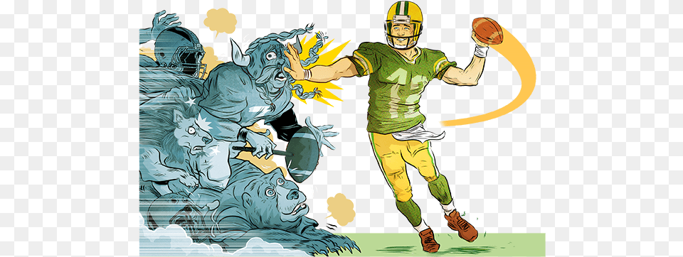 Aaron Rodgers And His Streak Of Victories Illustration, Adult, Male, Man, Person Free Png