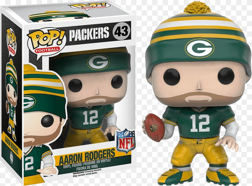 Aaron Rodgers Green Bay Packers Pop Vinyl Figure Funko Pop Green Bay Packers, Toy, Sport, Rugby Ball, Rugby Png Image