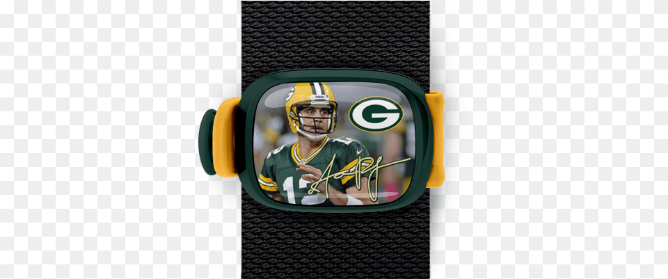 Aaron Rodgers Stwrap Nfl Green Bay Packers Aaron Rodgers Wood Sign, Wristwatch, Helmet, Person, Arm Free Png Download