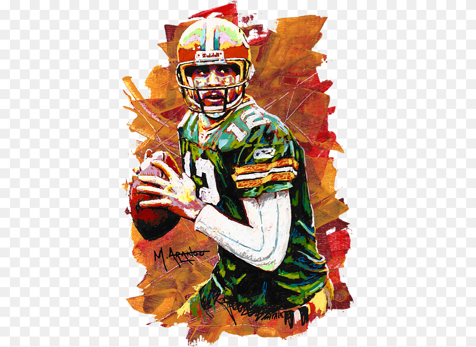 Aaron Tote Bag Featuring The Painting Aaron Rodgers Aaron Rodgers Illustration, Helmet, Adult, Person, Woman Free Png Download
