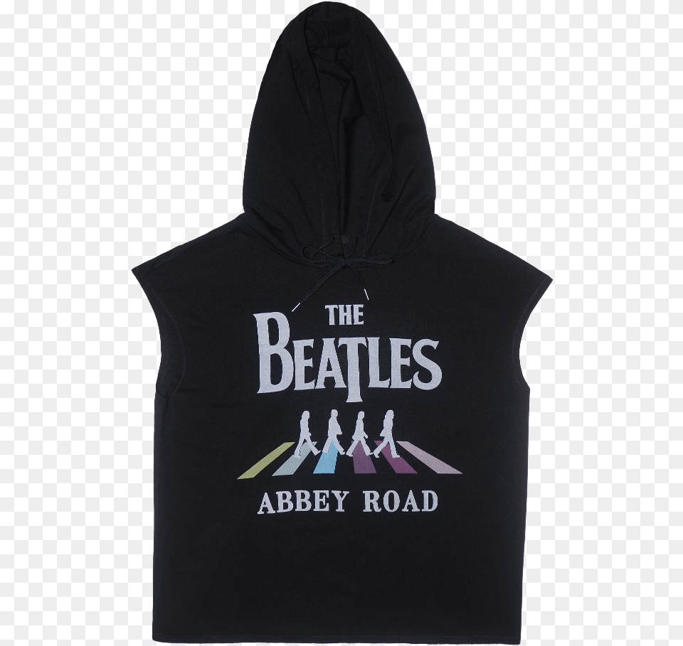 Abbey Road Black Sleeveless Hoodie Beatles, Clothing, Hood, Knitwear, Sweater Free Png Download