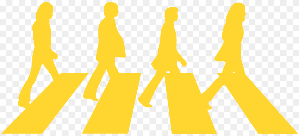 Abbey Road With Zebra Silhouette, Zebra Crossing, Tarmac, Person, Man Free Transparent Png