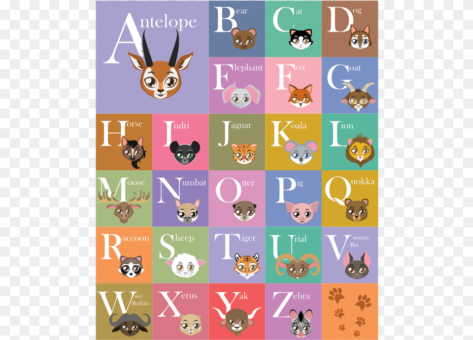 Abc Animal Alphabet Vector, Publication, Book, Mammal, Wildlife Free Transparent Png