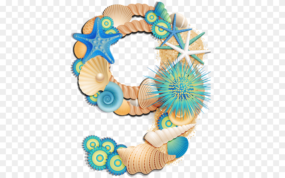 Abc Sea Shell Numbers Clip, Animal, Invertebrate, Sea Life, Seashell Free Png Download