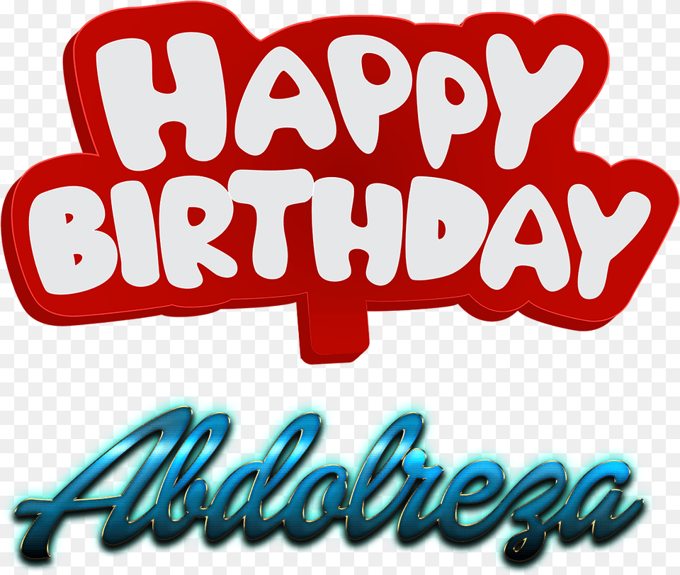 Abdolreza Happy Birthday Name Logo Calligraphy, Text, Food, Sweets Png Image