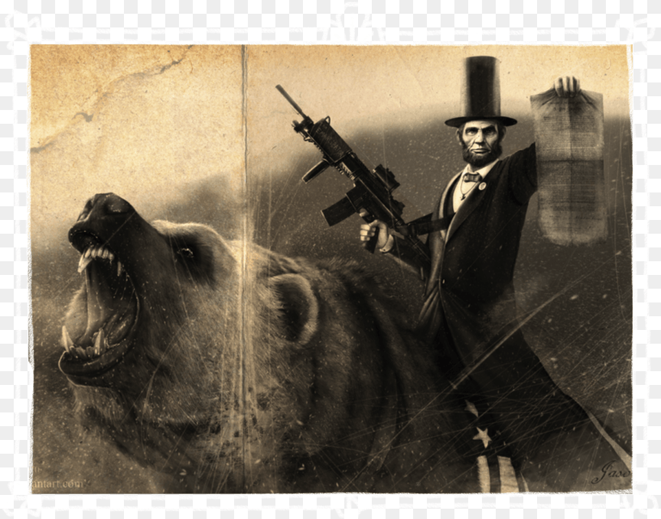 Abe Lincoln, Firearm, Weapon, Man, Gun Free Png