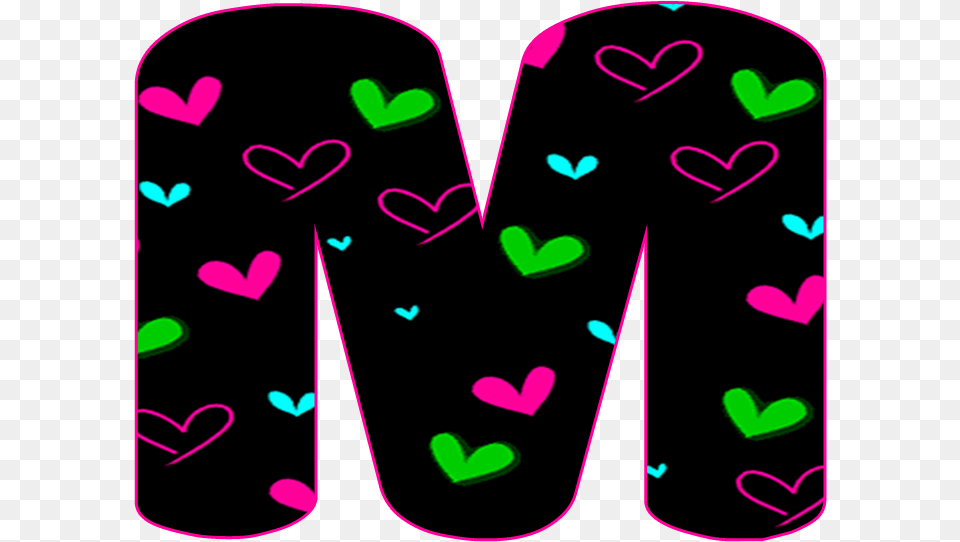 Abecedario Negro Con Corazones Nen Abecedario Negro Con Corazones Neon Free Png