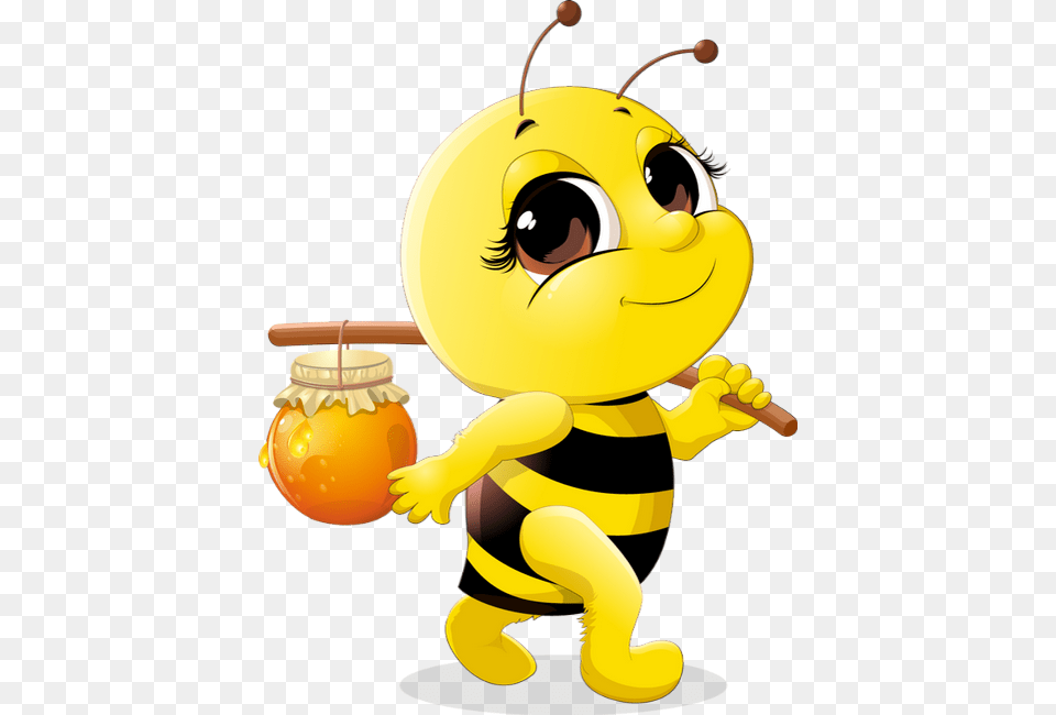Abeille Dessin Tube Funny Bee Clipart Abeja Cute Honey Bee Cartoon, Animal, Insect, Invertebrate, Wasp Free Png