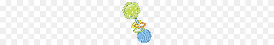 Abeka Clip Art Baby Rattle Blue And Green With Yellow Orange, Toy Png