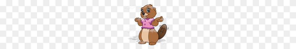 Abeka Clip Art Beaver Girl With A Pink Shirt, Baby, Person, Animal, Mammal Free Transparent Png