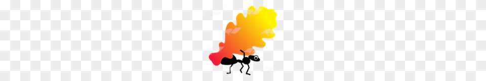 Abeka Clip Art Black Ant Carrying An Oak Leaf, Plant, Bulldozer, Machine Free Transparent Png