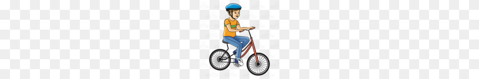 Abeka Clip Art Boy Riding Red Bike, Child, Male, Person, Bicycle Png