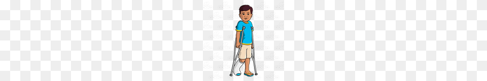 Abeka Clip Art Boy With Crutches Leg In Cast, Person, Walking, Child, Male Free Transparent Png