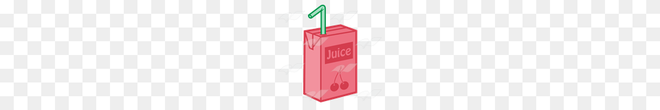 Abeka Clip Art Cherry Juice Box With A Green Straw, Dynamite, Weapon Free Png