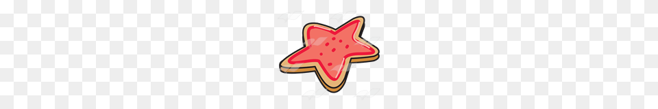 Abeka Clip Art Christmas Cookie Star With Red Icing, Cream, Dessert, Food, Sweets Free Transparent Png