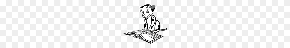 Abeka Clip Art Dalmatian Puppy Reading A Book, Blade, Dagger, Knife, Weapon Free Transparent Png