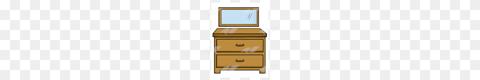 Abeka Clip Art Dresser With Mirror, Cabinet, Drawer, Furniture, Mailbox Free Png Download