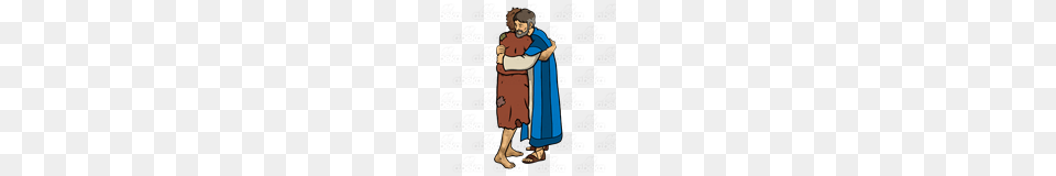 Abeka Clip Art Father And Prodigal Son Hugging, Cape, Clothing, Fashion, Adult Free Transparent Png