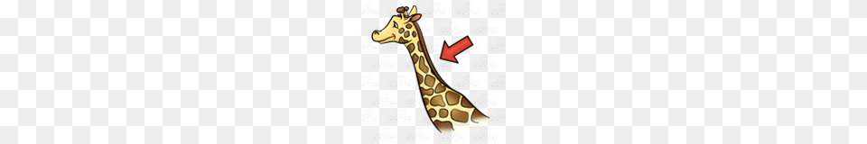 Abeka Clip Art Giraffe Neck With A Red Arrow, Animal, Mammal, Wildlife Png