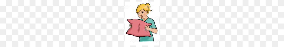 Abeka Clip Art Girl Holding Pillow, Baby, Person, Face, Head Png