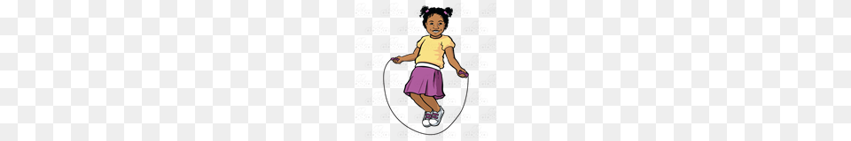 Abeka Clip Art Girl Jumping Rope Wearing A Yellow Shirt, Child, Female, Person, Berry Free Png Download