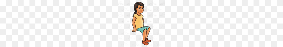 Abeka Clip Art Girl Sitting Wearing A Yellow Shirt, Person, Blackboard Free Png Download