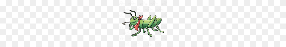 Abeka Clip Art Grasshopper Wearing A Neckerchief, Animal, Insect, Invertebrate Free Png