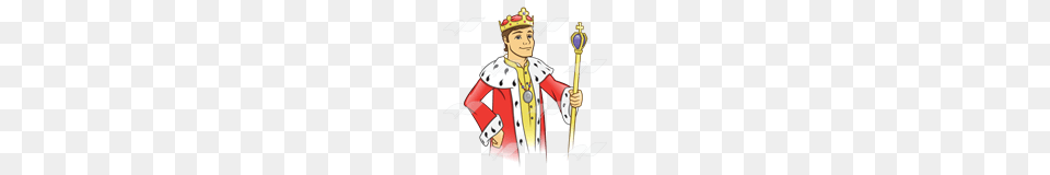 Abeka Clip Art King With Robe Crown And Scepter, Clothing, Costume, Person, People Png