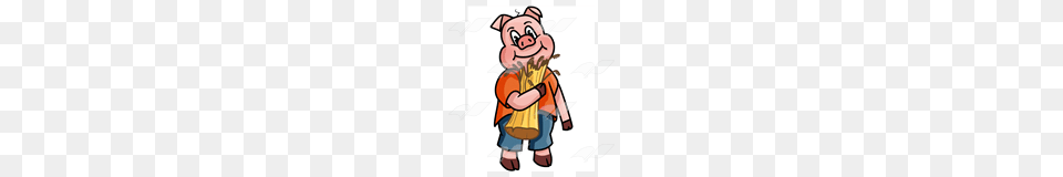 Abeka Clip Art Little Pig Holding Straw, Dynamite, Weapon Png