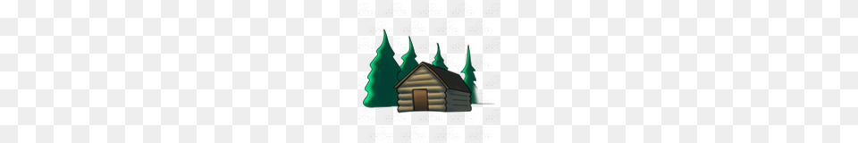 Abeka Clip Art Log Cabin With Trees, Architecture, Outdoors, Nature, Hut Free Png Download