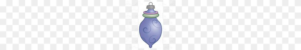 Abeka Clip Art Long Teardrop Ornament Purple With A Green Ring, Jar, Bottle, Shaker, Lamp Free Png