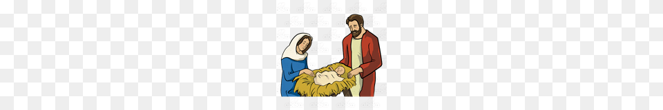 Abeka Clip Art Nativity With Family, Adult, Man, Male, Person Free Png