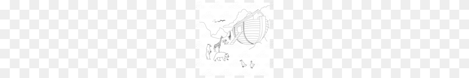 Abeka Clip Art Noahs Ark On Grass With Animals Milling, Outdoors, Nature, Person, Animal Png