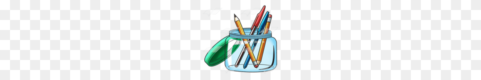 Abeka Clip Art Pencil Jar With Pens And Pencils, Rocket, Weapon Png Image