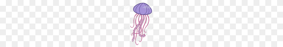 Abeka Clip Art Purple Jellyfish With Pink Tentacles, Animal, Sea Life, Invertebrate Free Png