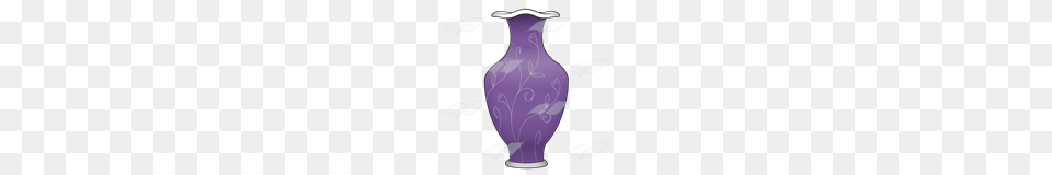 Abeka Clip Art Purple Vase With Leaves And Flowers Design, Jar, Pottery, Ammunition, Grenade Free Png Download