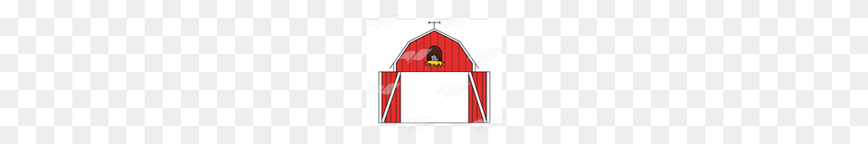 Abeka Clip Art Red Barn With Open Doors And A Cat, Architecture, Rural, Outdoors, Nature Free Png