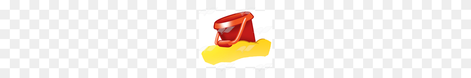 Abeka Clip Art Red Bucket In Sand, Device, Grass, Lawn, Lawn Mower Free Png