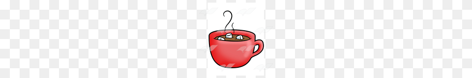 Abeka Clip Art Red Mug With Hot Chocolate And Marshmallows, Cup, Beverage, Coffee, Coffee Cup Free Png Download