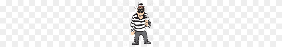 Abeka Clip Art Robber In Striped Shirt, Baby, Person, Face, Head Png